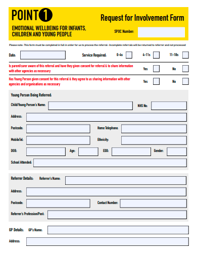 request for involvement form template