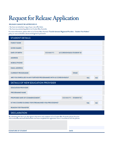 request for release application template
