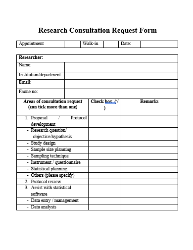 research consultation request form template
