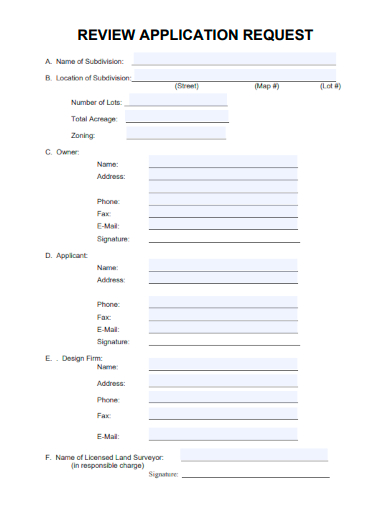 sample application review request template