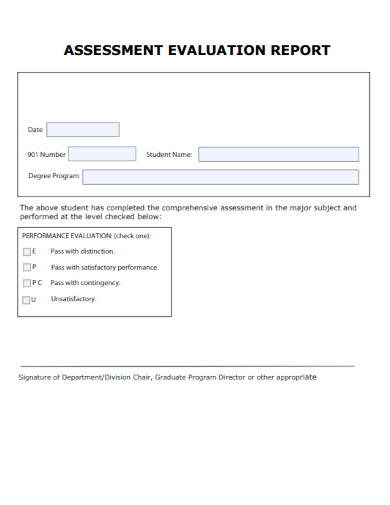 sample assessment evaluation report template