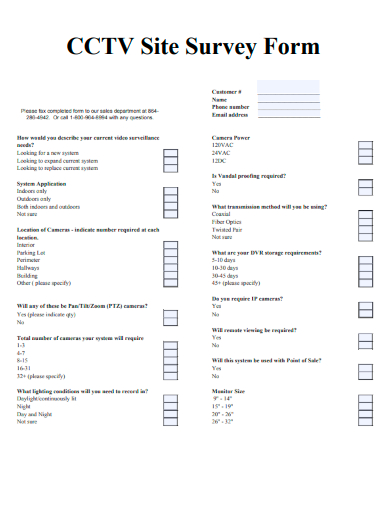 sample cctv site survey form template
