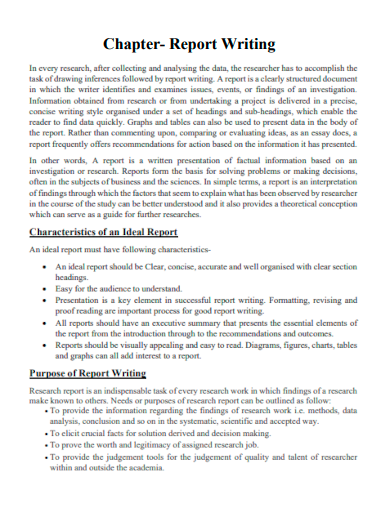 sample chapter report writing template