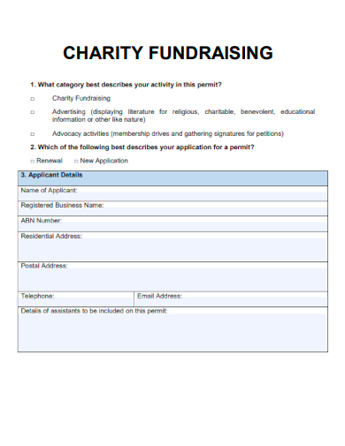 sample charity fundraising template