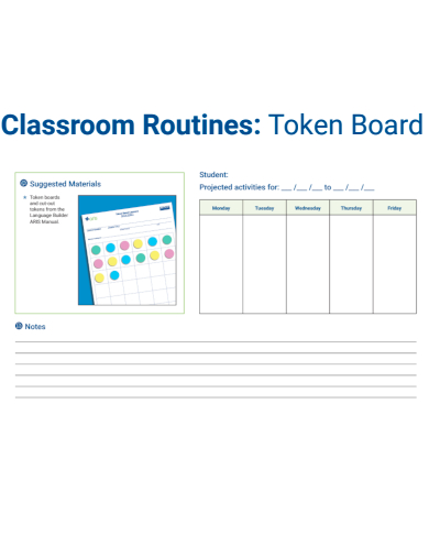 sample classroom token board template