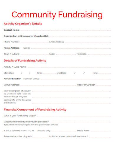 sample community fundraising template
