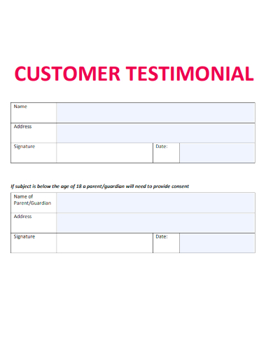 sample customer testimonial template
