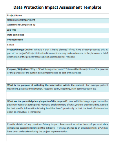 sample data protection impact assessment template