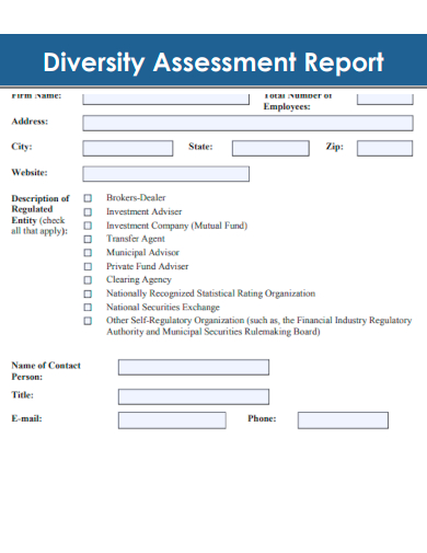 sample diversity assessment report template