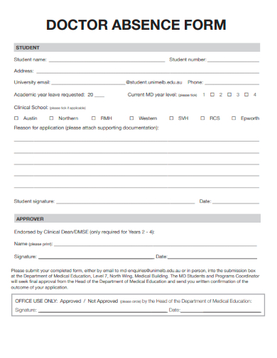 sample doctor absence form template
