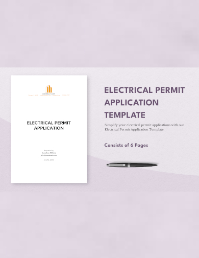sample electrical permit application template
