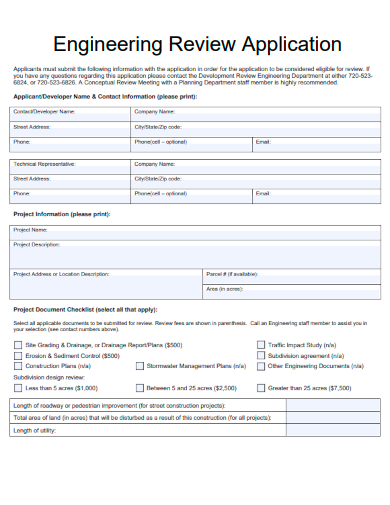 sample engineering review application template