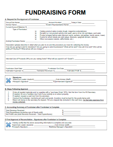 sample fundraising form template