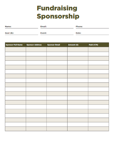 sample fundraising sponsorship template
