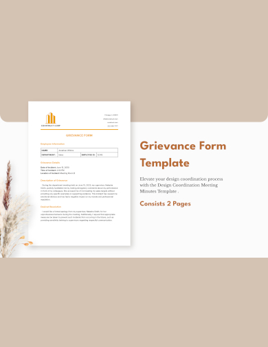 sample grievance form template
