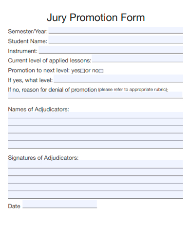 sample jury promotion form template