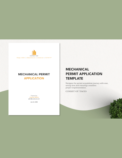 sample mechanical permit application template