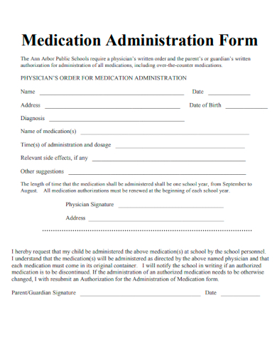 sample medication administration form templates