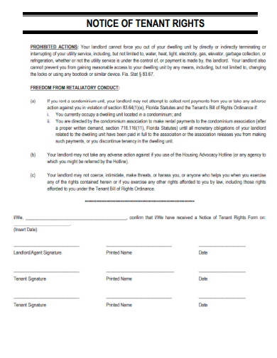 sample notice of tenant rights template