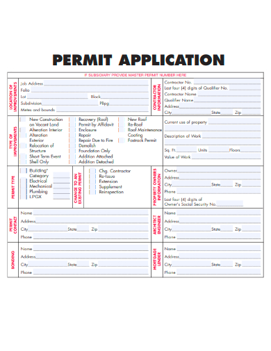sample permit application blank template
