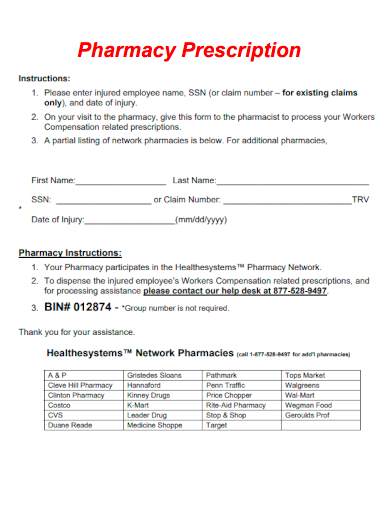sample pharmacy prescription template