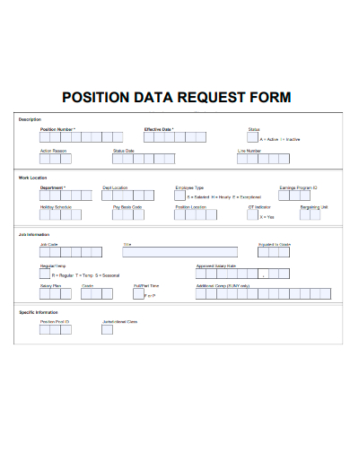 sample position data request form template
