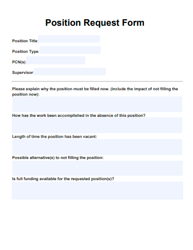 sample position request form basic template