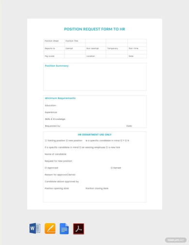 sample position request form to hr template