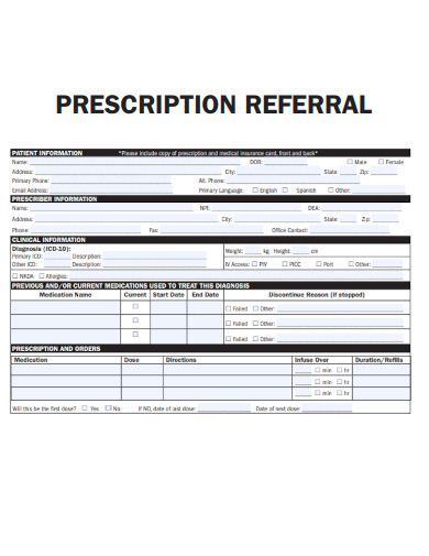 sample prescription referral template
