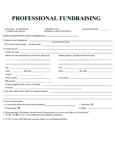 sample professional fundraising template