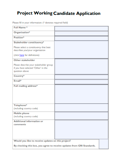 sample project working candidate application template