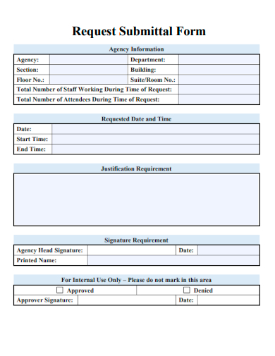 sample request submittal form template