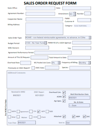 sample sales order request form template
