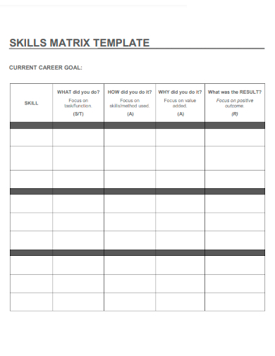sample skills matrix blank template