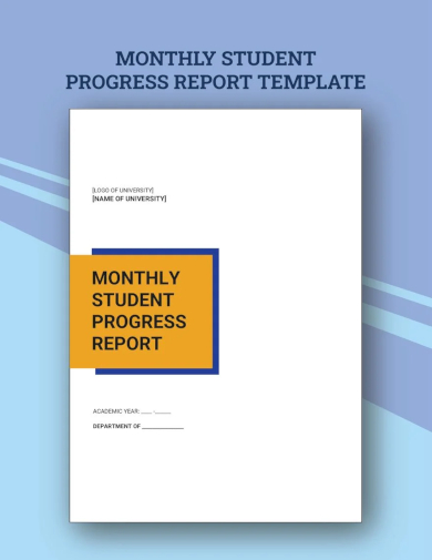 sample student progress report template