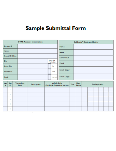 sample submittal form formal template