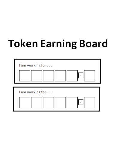 sample token earning board template