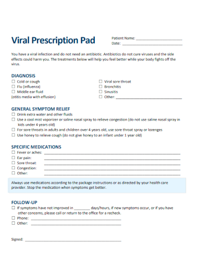 sample viral prescription pad template