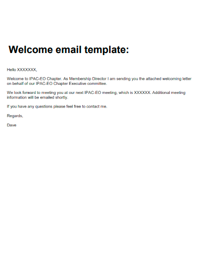 sample welcome email template