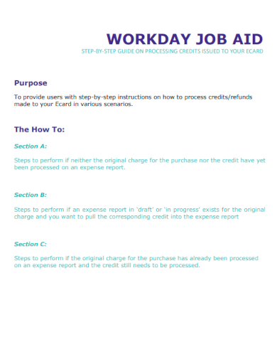 sample workday job aid template