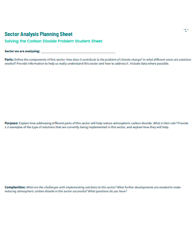 sector analysis planning sheet template