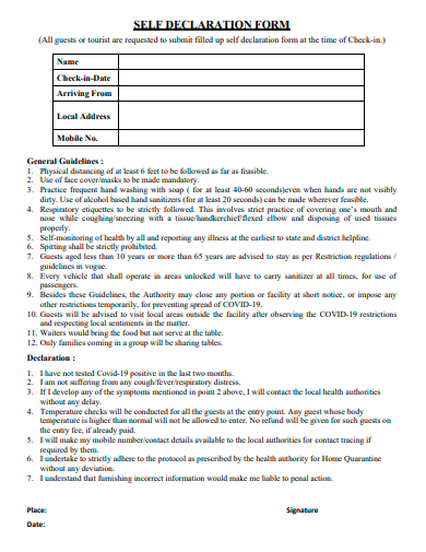 FREE 33 Declaration Form Samples In PDF MS Word FREE 33 Declaration Form Samples In PDF MS Word
