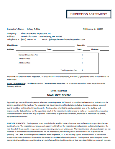 simple inspection agreement template
