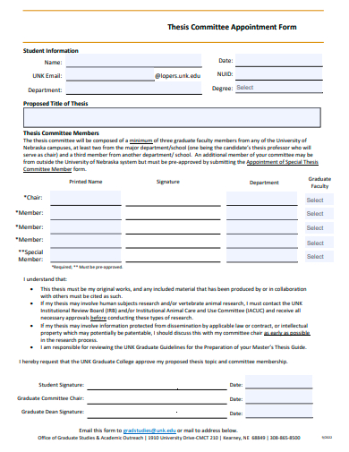 thesis committee appointment form template1