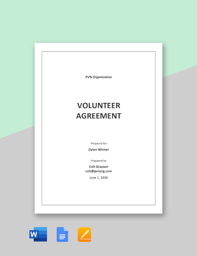 volunteer agreement template