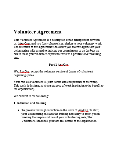 volunteer agreement in doc