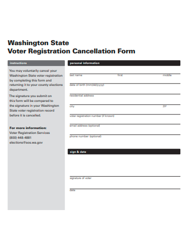 voter registration cancellation form template