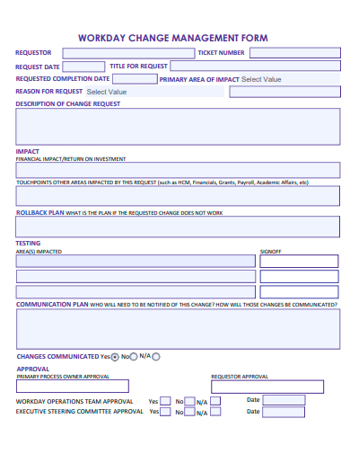 workday change management form template