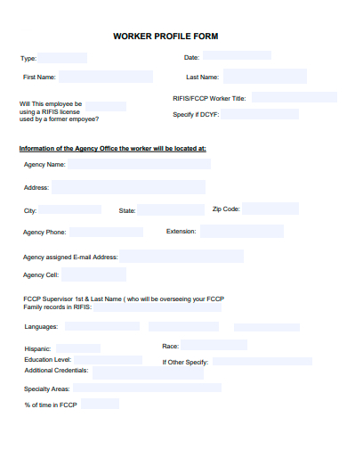worker profile form template