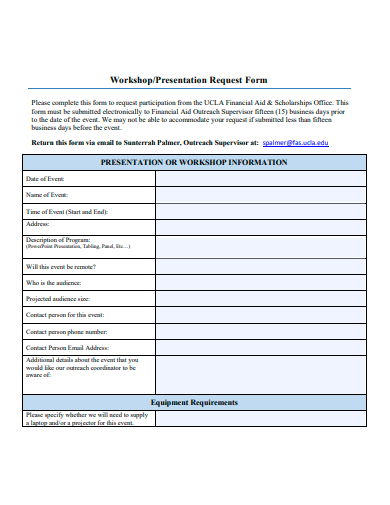 workshop presentation request form template